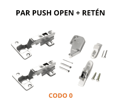 Par bisagras push open más retén expulsor - Imagen 2