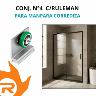 Conjunto N° 04 rueda p/mampara-Línea herrero
