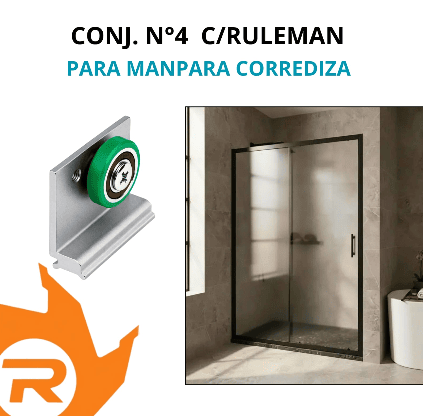 Conjunto N° 04 rueda p/mampara-Línea herrero