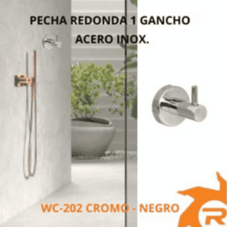 Percha redonda para baño 1 gancho