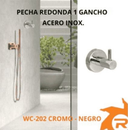 Percha redonda para baño 1 gancho