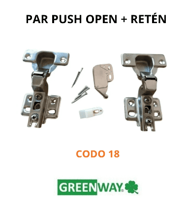 Par bisagras push open más retén expulsor - Imagen 4