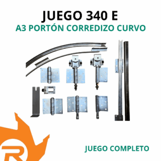 Juego herrajes 340 A3 completo para portón curvo