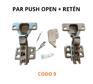 Par bisagras push open más retén expulsor - Imagen 3