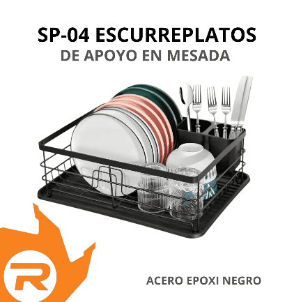 SP-04 escurreplatos de mesada-Acero
