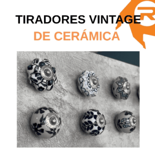 Tirador de cerámica vintage