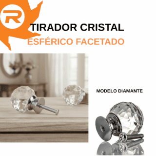 Tirador cristal facetado
