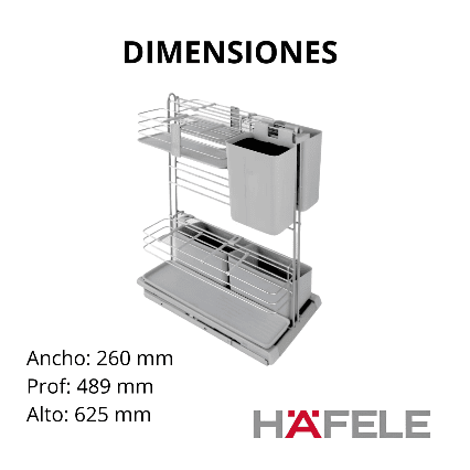 Canasto organizador 2 niveles con cierre suave y extracción total. - Imagen 3