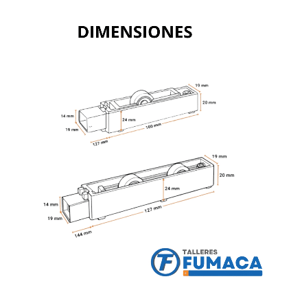 Rueda regulable caja interior zamak-Línea módena 90° - Imagen 4