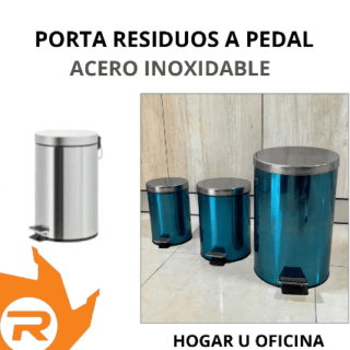 Tacho porta residuos a pedal-Acero inoxidable