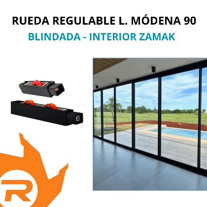 Rueda regulable caja interior zamak-Línea módena 90°