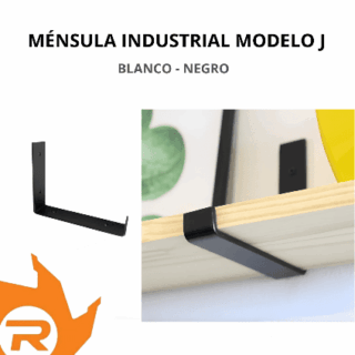 Ménsula industrial modelo J-Negro/Blanco
