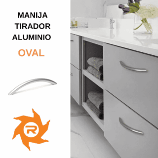 Manija tirador oval aluminio