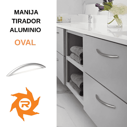 Manija tirador oval aluminio