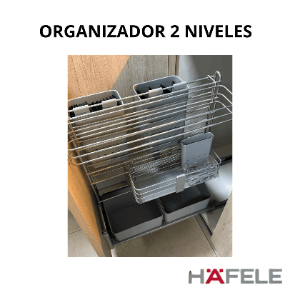 Canasto organizador 2 niveles con cierre suave y extracción total. - Imagen 2