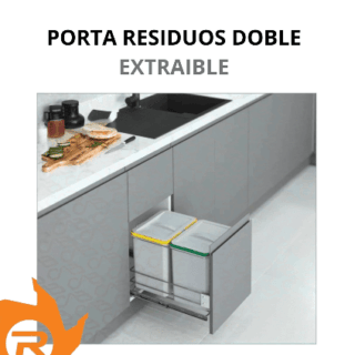 Porta residuos doble cubos-Extraible