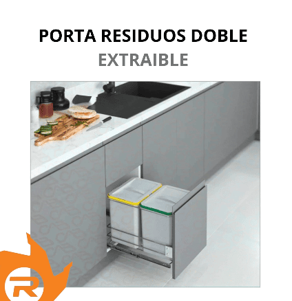 Porta residuos doble cubos-Extraible