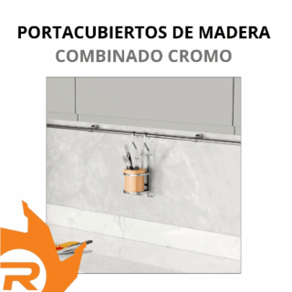 Portacubiertos de madera para barral