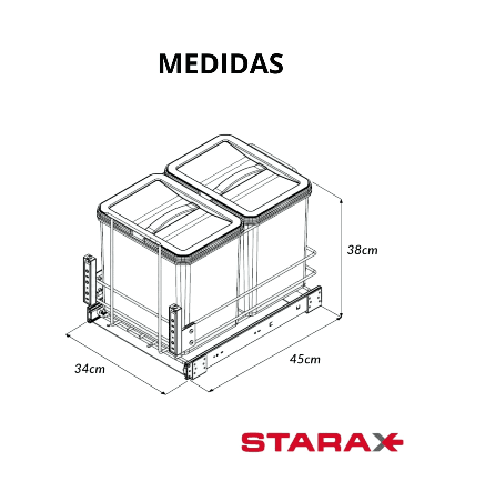 Porta residuos doble cubos-Extraible - Imagen 4