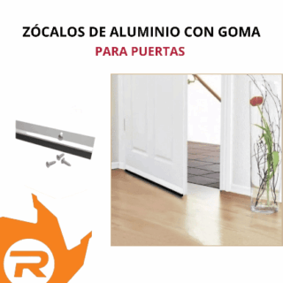 Zócalos de aluminio con goma para puertas