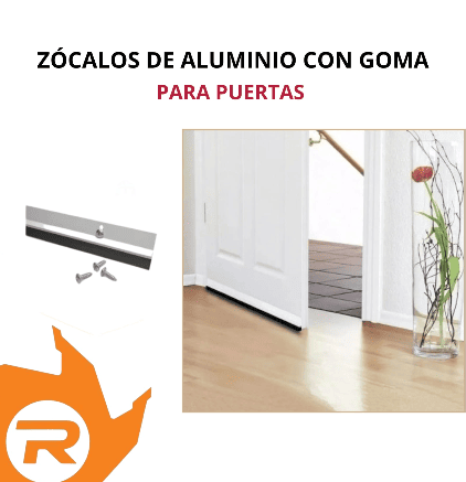 Zócalos de aluminio con goma para puertas