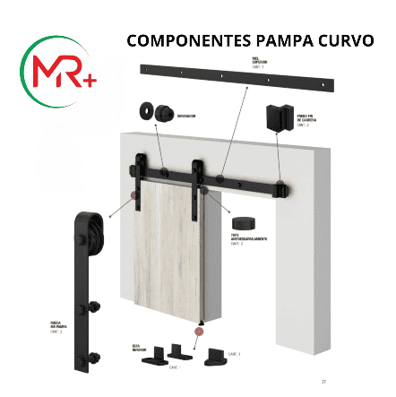 Kit para puerta granero pampa curvo - Imagen 4