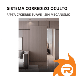 Sistema corredizo oculto para puertas con cierre suave-Sin mecanismo