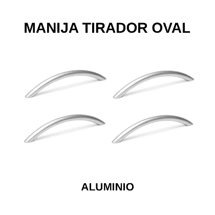 Manija tirador oval aluminio - Imagen 2