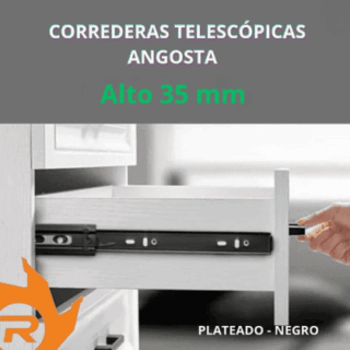 Corredera telescópica de 35 mm angosta