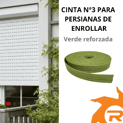 Cinta N°3 verde reforzada para persianas