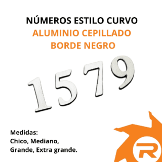 Número en aluminio estilo curvo