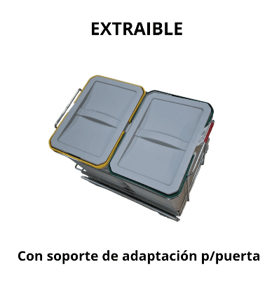 Porta residuos doble cubos-Extraible - Imagen 3