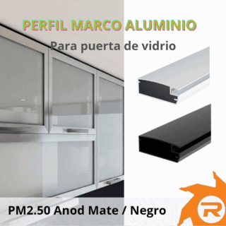 Perfiles marco aluminio para puertas de vidrio