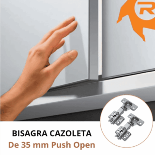 Par bisagras push open más retén expulsor