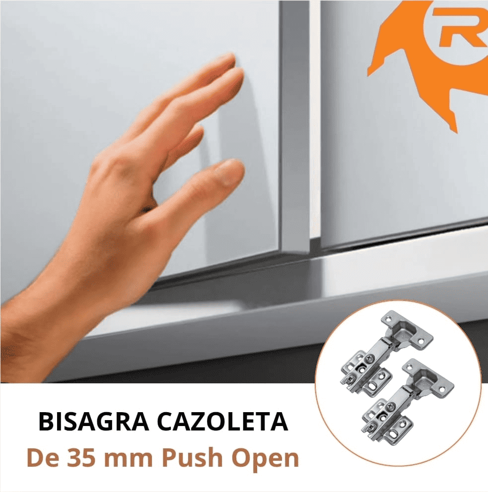 Par bisagras push open más retén expulsor