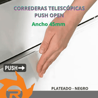 Corredera telescópica push open
