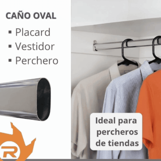 Caño oval para placard de 3 mts