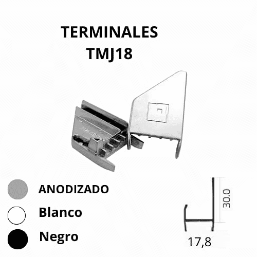 Tapa terminal para perfil manija 18 mm - Imagen 2