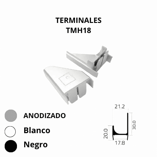 Tapa terminal para perfil manija 18 mm - Imagen 4