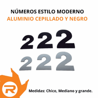 Números en aluminio estilo moderno