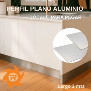 Perfil plano zócalo aluminio