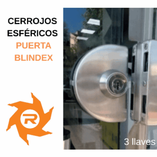 Cerrojos esféricos para puerta blindex