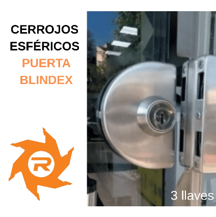 Cerrojos esféricos para puerta blindex