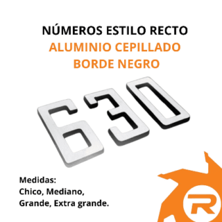 Números en aluminio estilo recto
