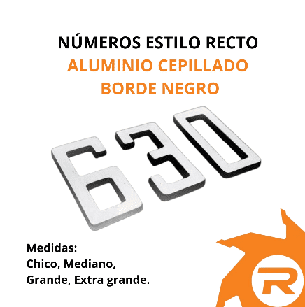 Números en aluminio estilo recto