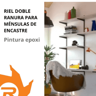 Riel doble ranura para ménsulas encastrables