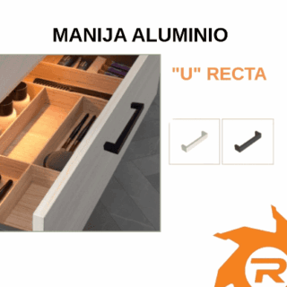 Manija "U" recta aluminio